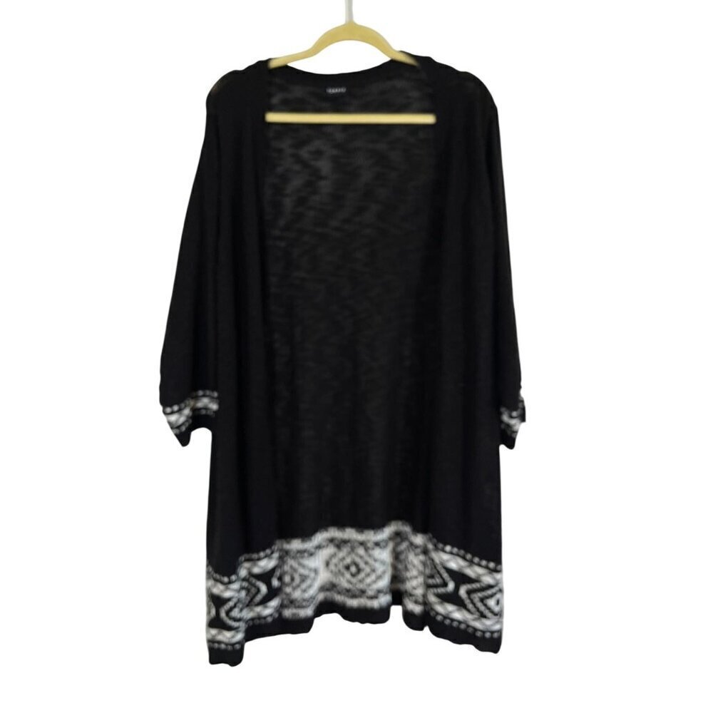 Torrid Western Sweater 3X Black‎ Aztec Classic Goth 80s Retro Boho Flowy Chic